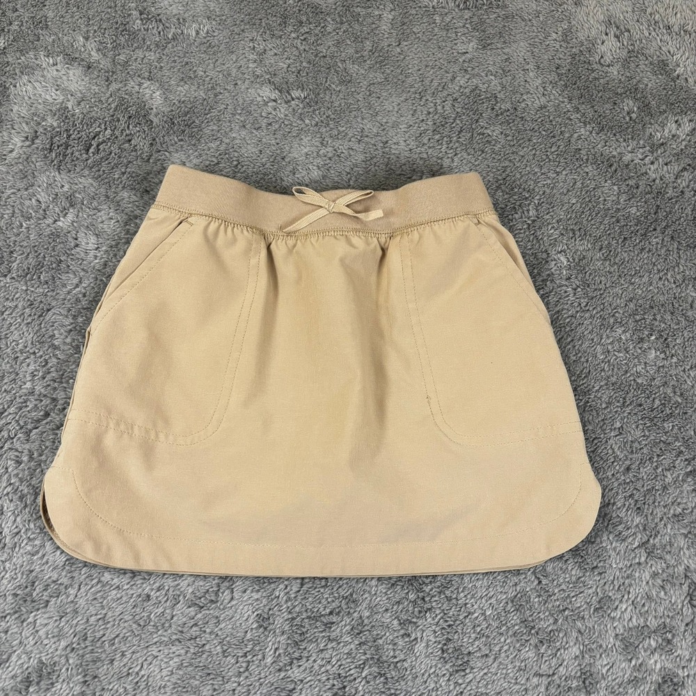 Nautica Girls Khaki School Uniform Skort Size 4 Tan Elastic Waist Dolphin Hem